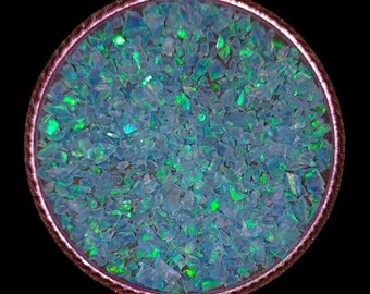 Ópalo azul bebé triturado, piedra preciosa gruesa en polvo, 1-3 mm, material de incrustación premium, incrustación de carpintería, incrustación de anillo de ópalo de fuego brillante de estrella verde