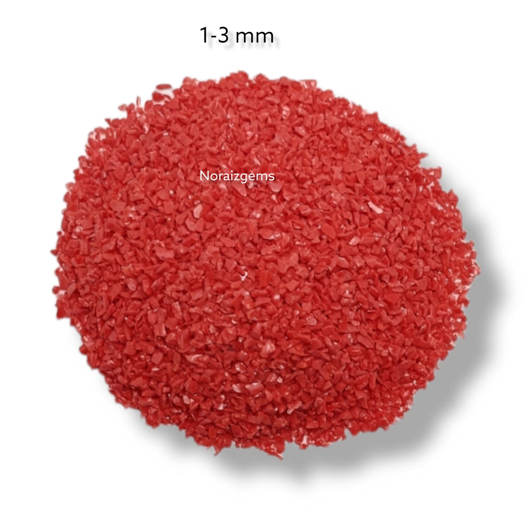 Crushed Red Coral Gemstone Coarse 1-3 MM Very Fine Luster Red Coral ...