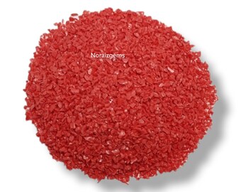 Crushed Red Coral Gemstone Coarse 1-3 MM Very Fine Luster Red Coral Gemstone Crushed Powder For Ring Inlay, Woodworking, Resin Art Paint