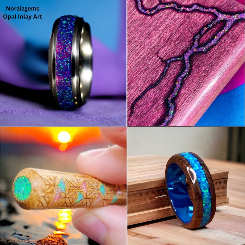 Our crushed White opal is completely prepared by handmade process, it will make your art more beautiful, its fire is very good, it is useful for making rings, woodworking and for resin art inlay and also for other types of workmanship can be used.