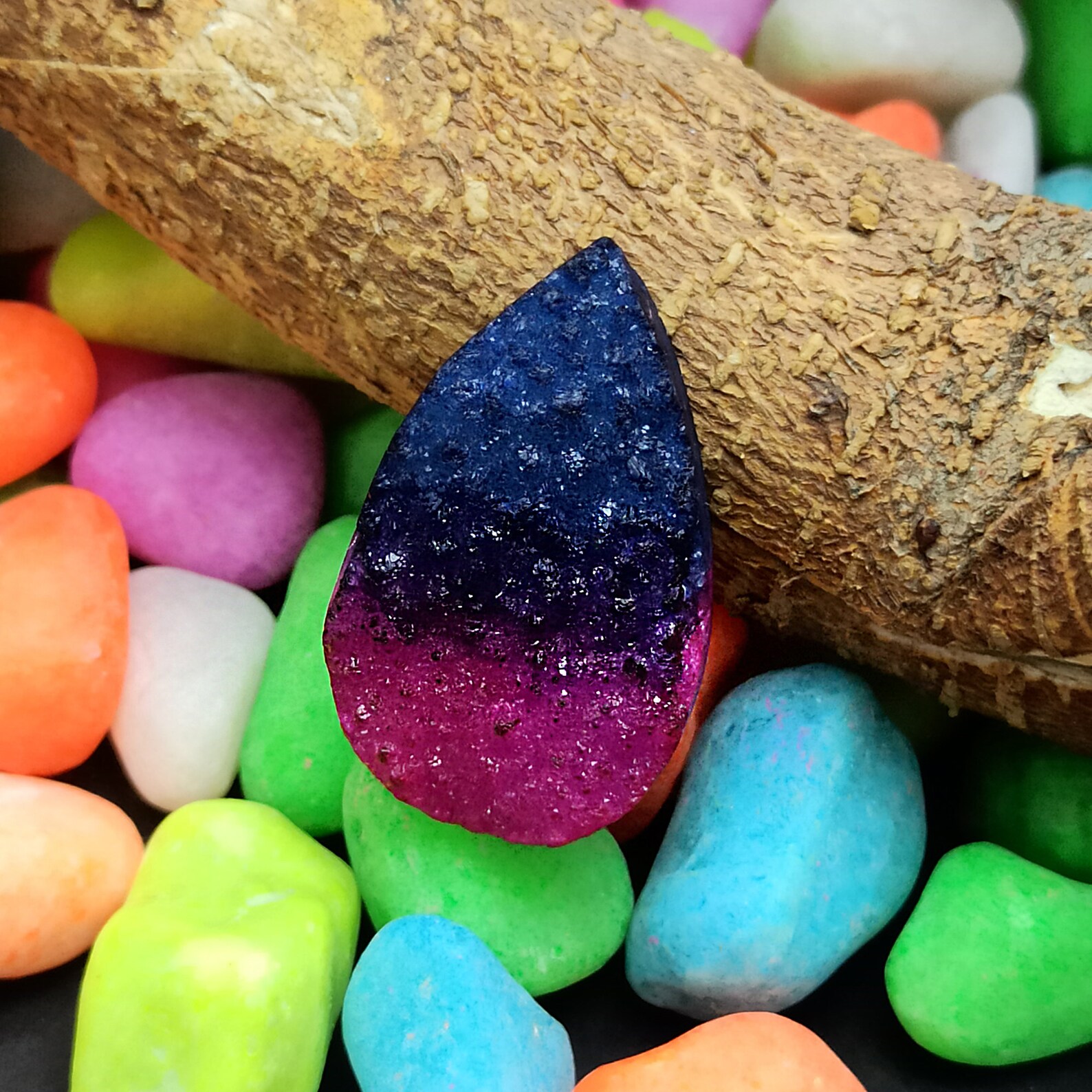 Natural Rainbow Multi Color Druzy Loose Gemstone Very Rare Etsy