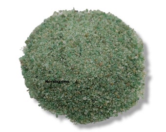 Zerkleinerte grüne Jade Edelsteinpulver 0,5 bis 1 mm Größe für Steininlay, Mineralkunst oder Massagepulver, Edelstein-zerkleinerter Staub, grüne Jade grob