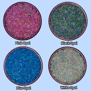 Gemalen opaal edelsteen voor inlegwerk – meerdere kleuren en maten | Nail Art, bekers, hars, sieraden maken, houtinlegsteen, steenpoeder