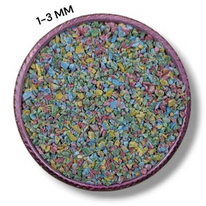 Verpletterd regenboogmozaïek jaspis grof edelsteenpoeder gemalen 1-3 mm voor houtwerk, ringinlegmozaïek jaspis genezende steenpoeder, harskunst