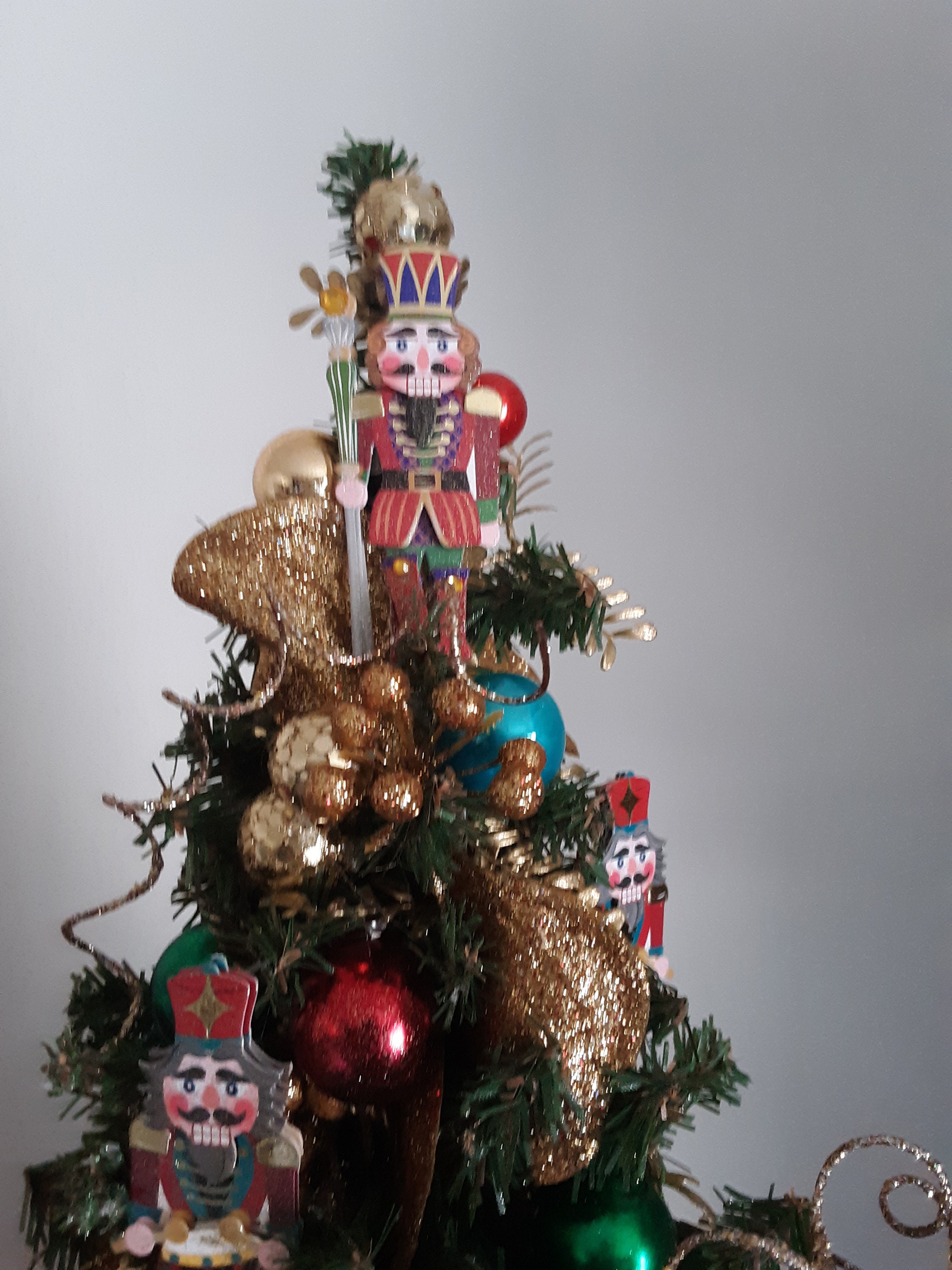 Nutcracker christmas tree decorated with gold leaves berries Etsy