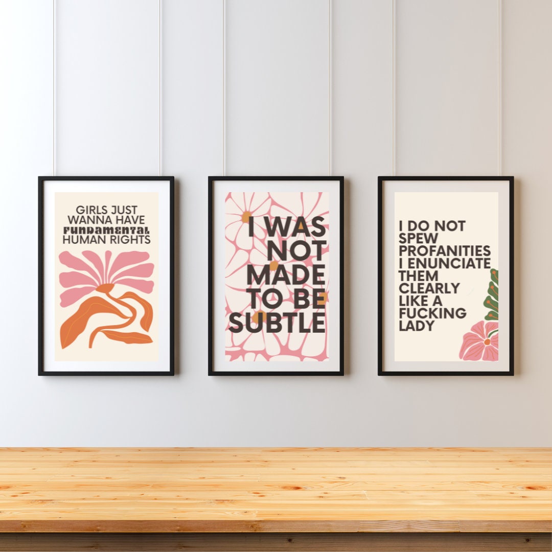 Set of 3 Feminist Prints – Feminist Quote Wall Art Bundle - Etsy