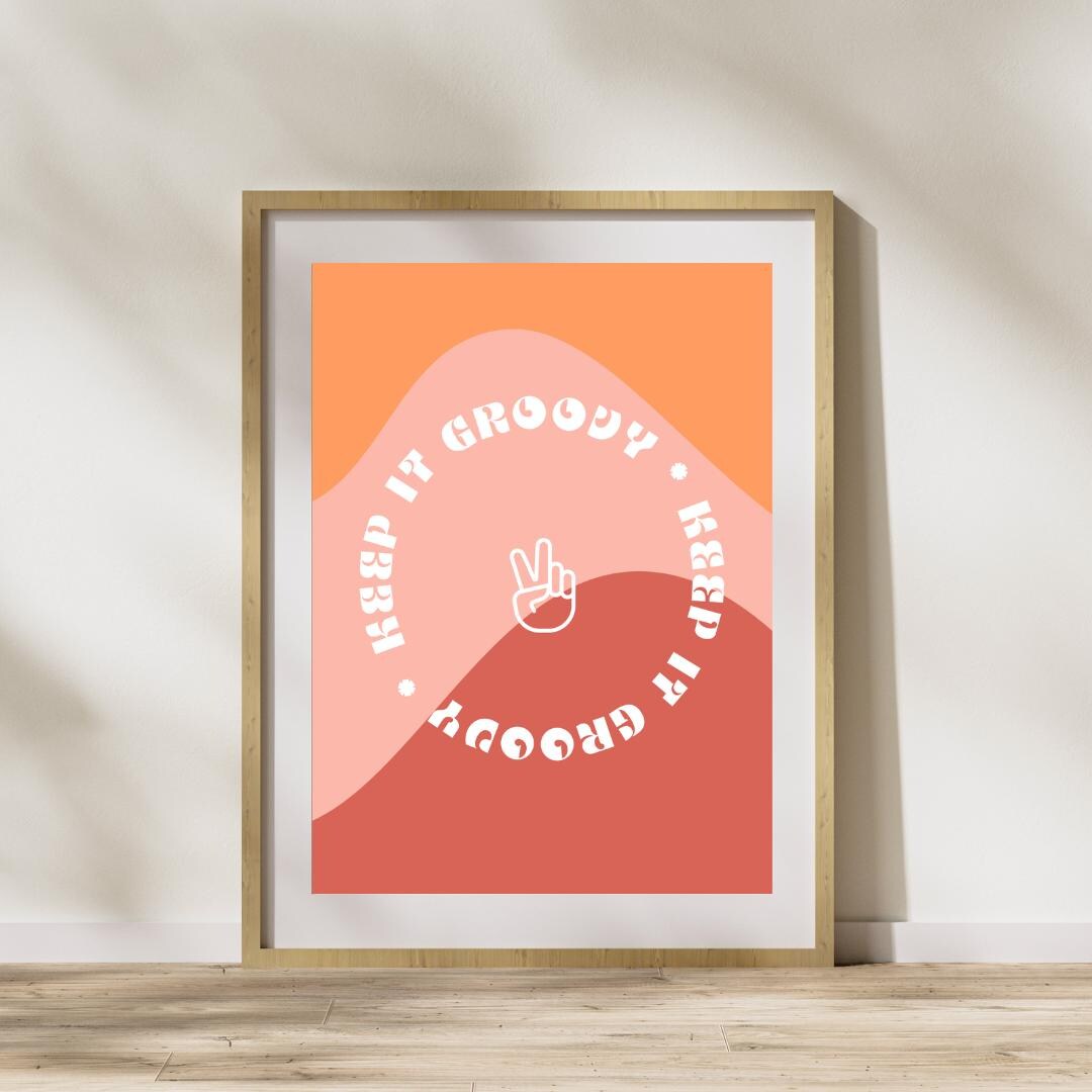 Retro Keep It Groovy Wall Art | Preppy | Poster | College Apartment ...
