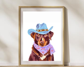 Cowboy Chocolate Lab | Labrador Retriever | Cowboy Dogs | Yeehaw | Wild West | Western Dogs