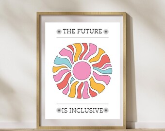 The Future Is Inclusive Print – Colorful Feminist Wall Art (Digital Download)