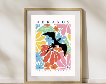 Abraxos Dragon Flower Market Print | Bookish Digital Wall Art (Digital Download)