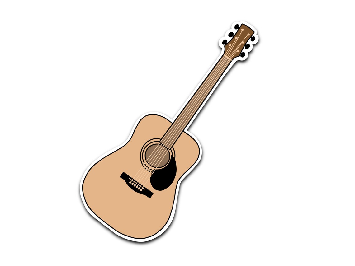 Guitar Sticker Pack Acoustic Guitar and Electric Guitar Etsy
