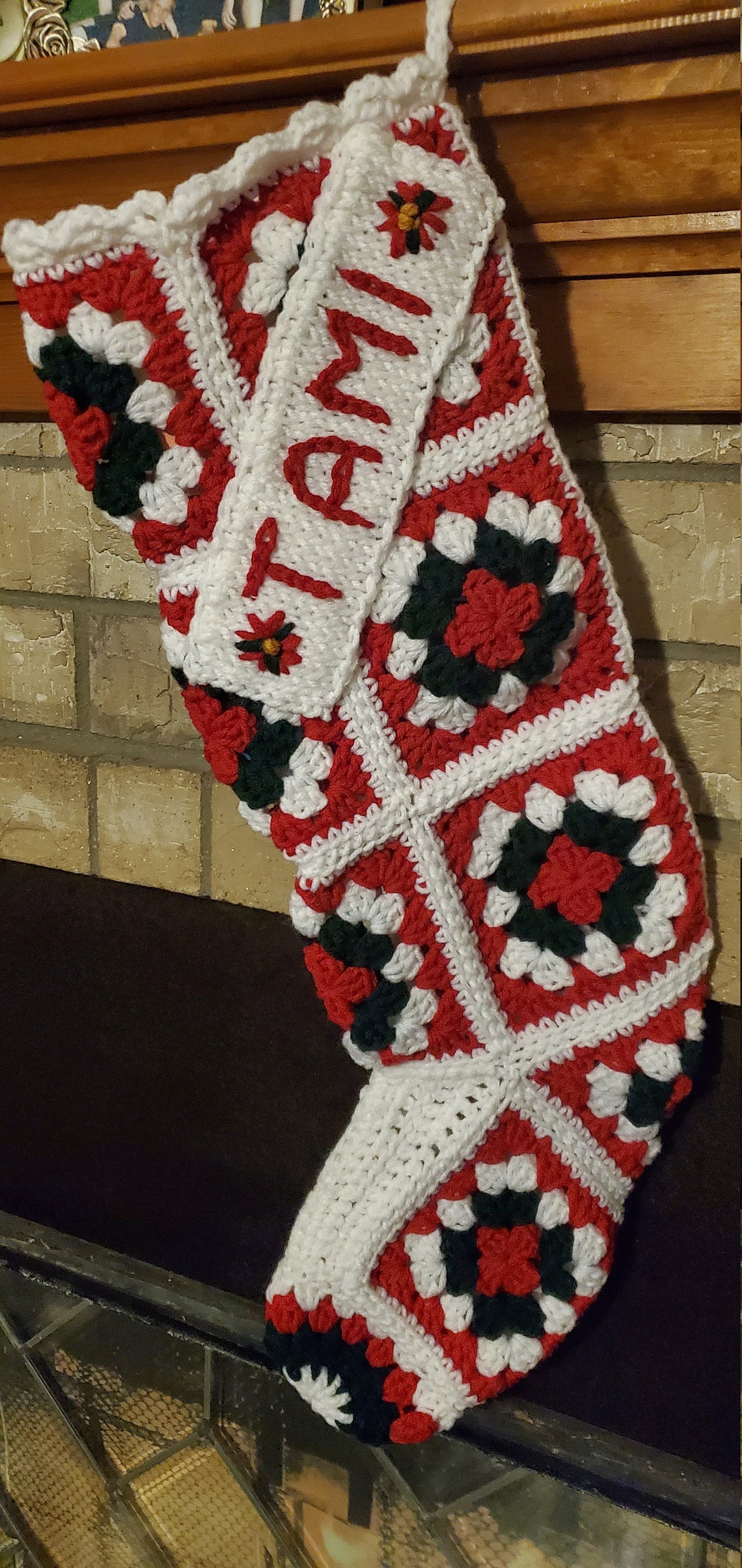 Crochet Pattern, Granny Square Christmas Stocking Etsy