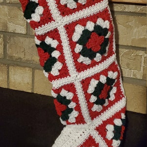 Crochet Pattern, Granny Square Christmas Stocking