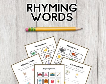 Rhyming Words Kids Worksheet Activity Printables