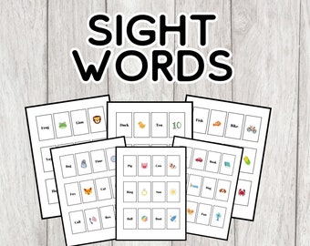 36 Sight Words Flash Cards Early Reading Preschool Kindergarten Printables