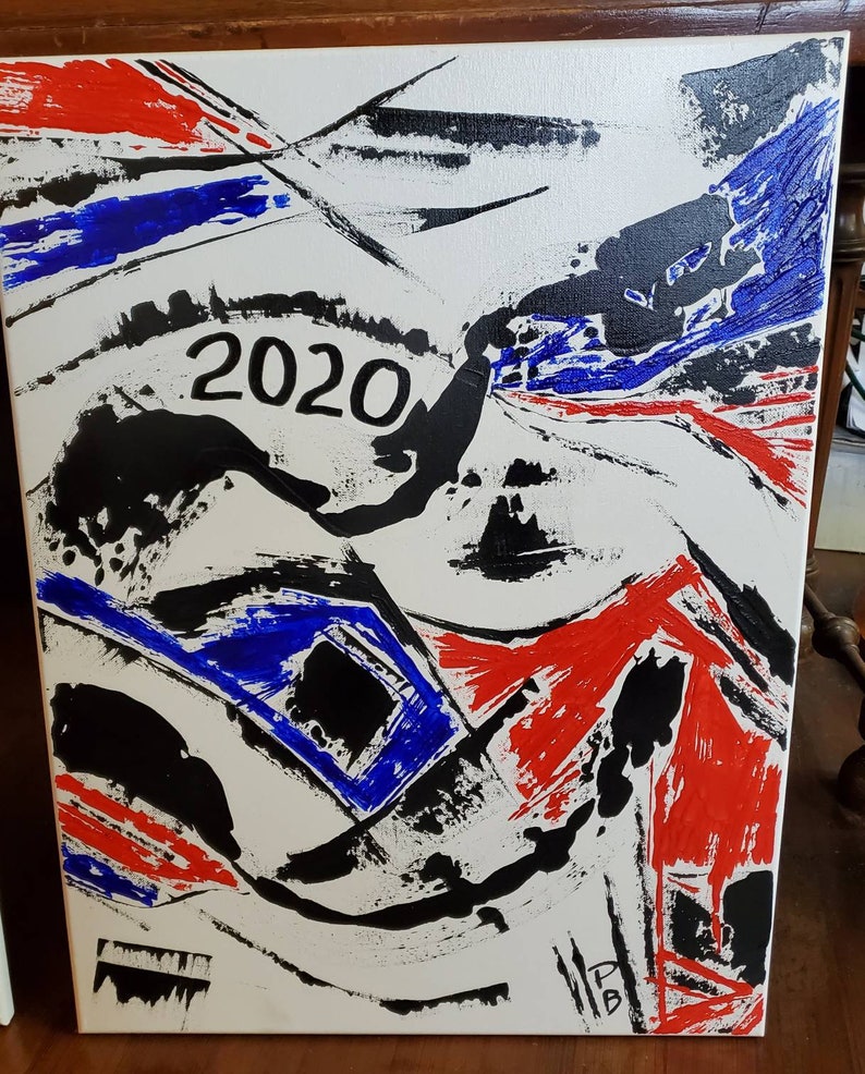 2020: The State Of Things 2 canvas Acrylic 18x24 Abstract