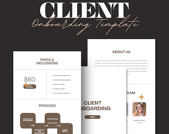 Client Onboarding Template | New Client Form | Onboarding |  Template | Planner | Monthly Planner | Editable Template | Instant Download