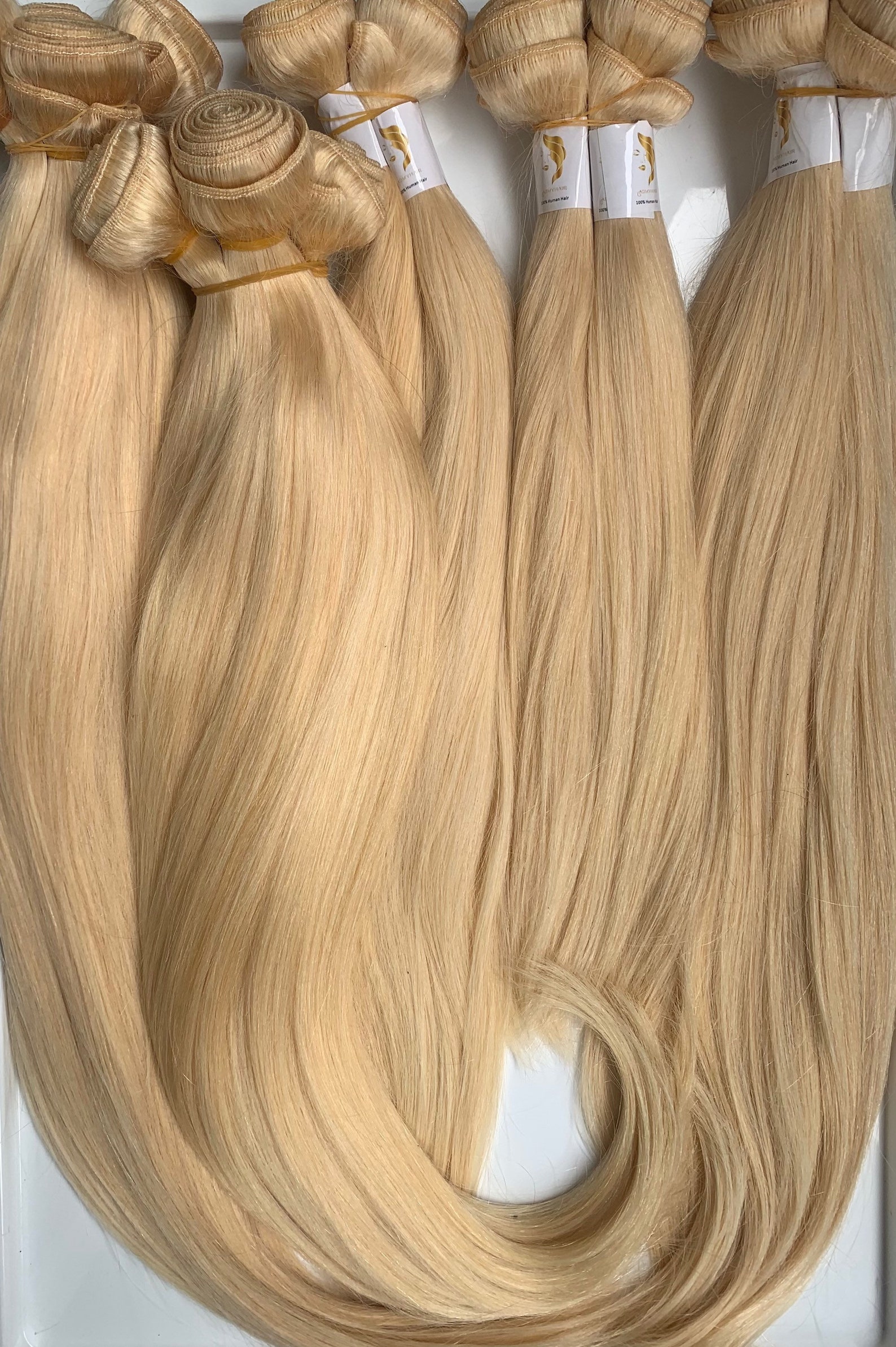 Real human hair blonde 613 bundle wefts 100g each lengths Etsy