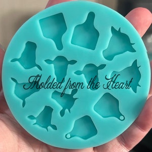 Cow earring palette silicone mold