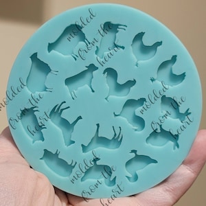 Farm animal earring palette/shaker bits silicone mold