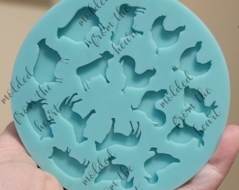 Farm animal earring palette/shaker bits silicone mold