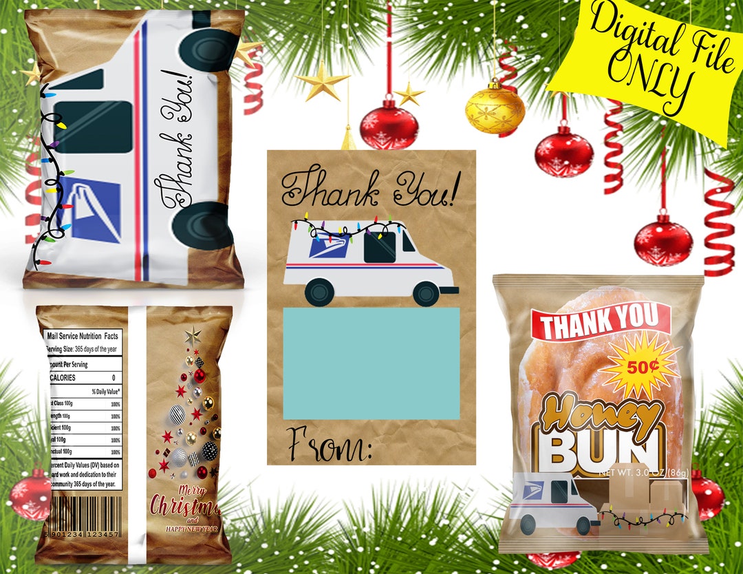 Mail Carrier Christmas Gift, Gift Card Holder, Honey Bun, USPS Etsy