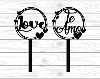 Te Amo Cake Topper Etsy