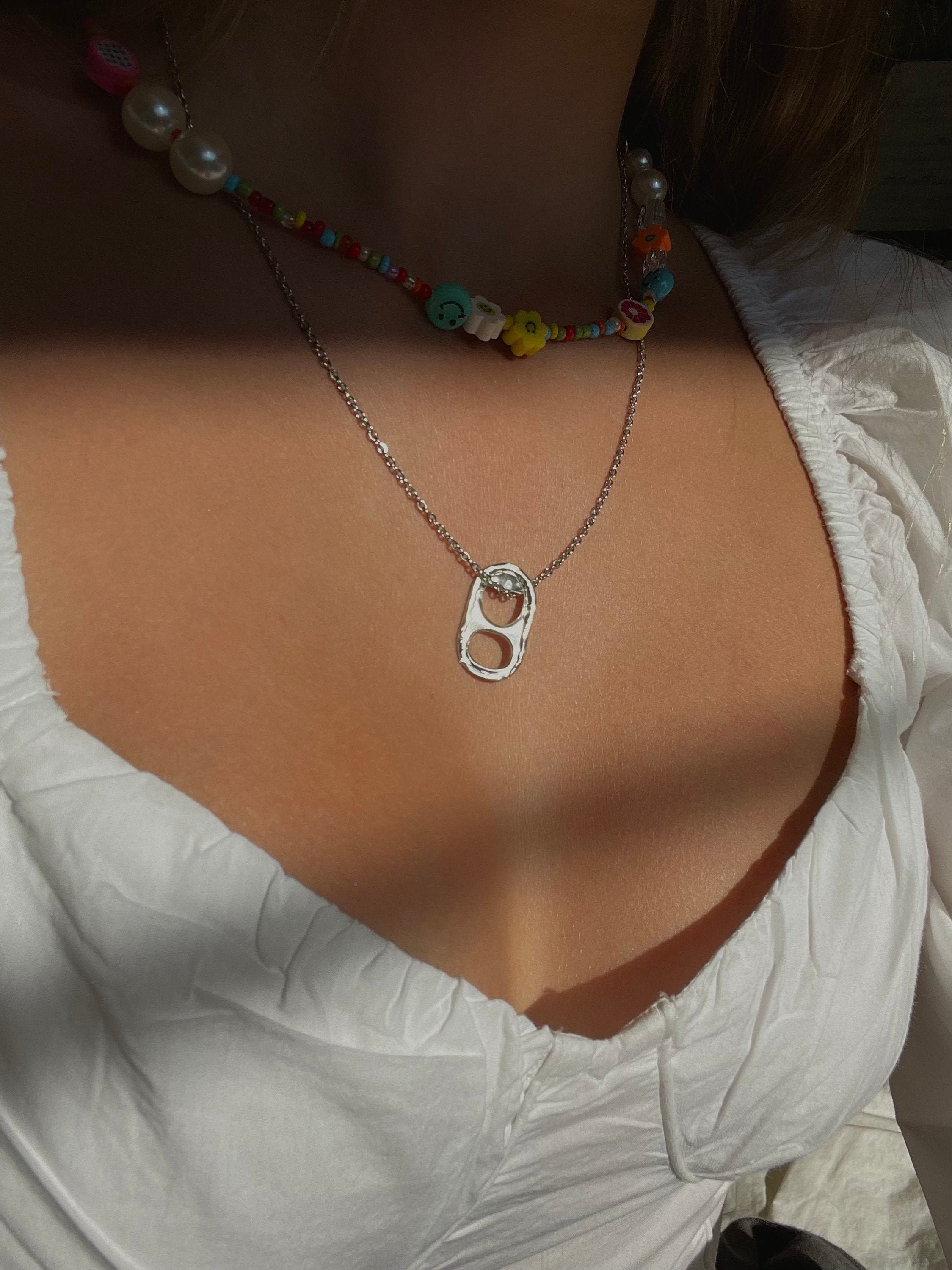 Silver Sarah Cameron Bottle Tab Necklace