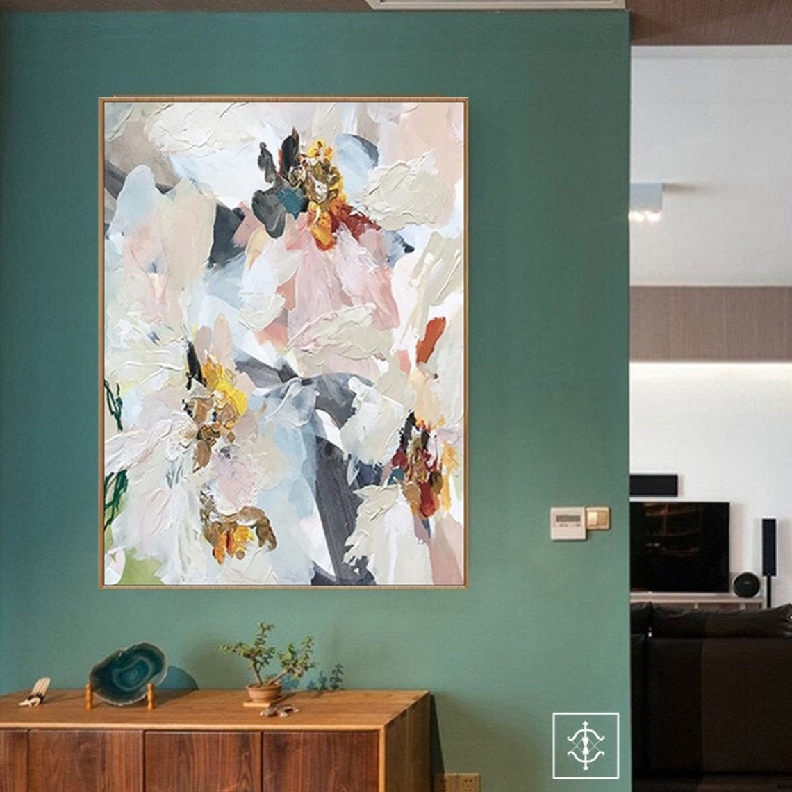 Abstract Neutral Home Wall Decor Housewarming Luxury Painting Etsy