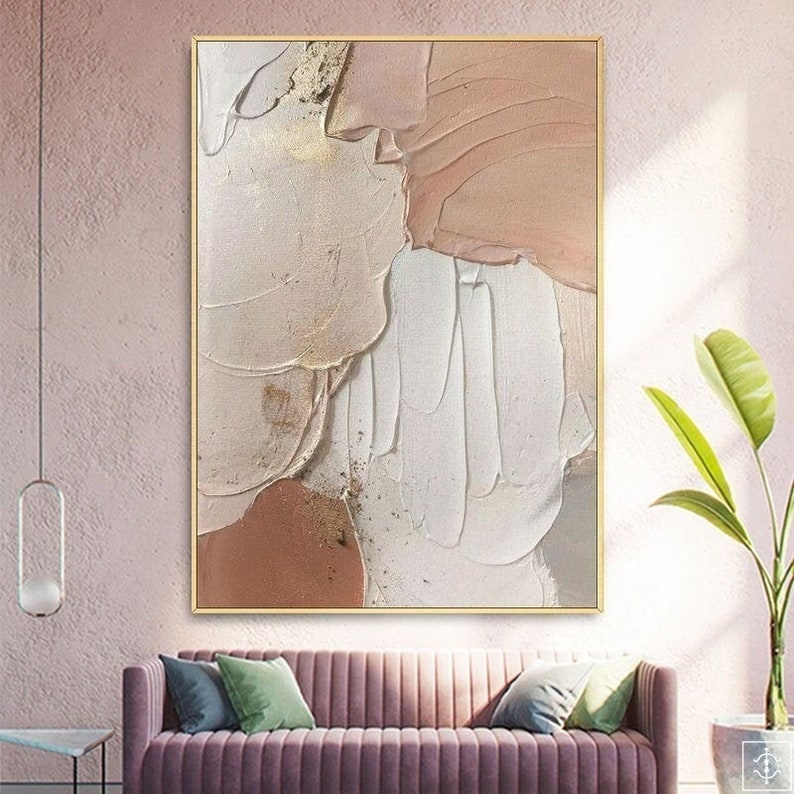 Neutral palette paintingHome wall decorContemporary | Etsy