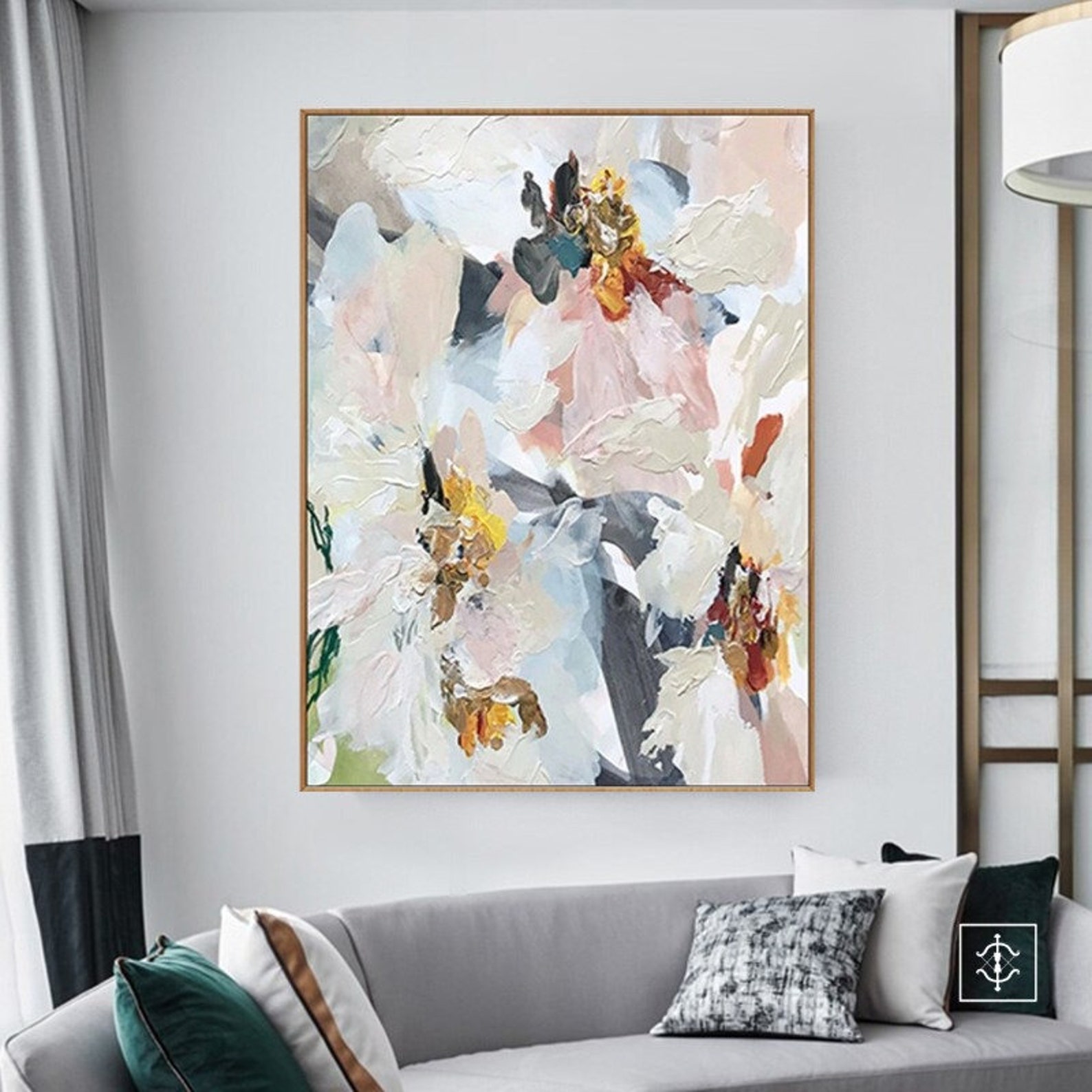Abstract Neutral Home Wall Decor Housewarming Luxury Painting Etsy