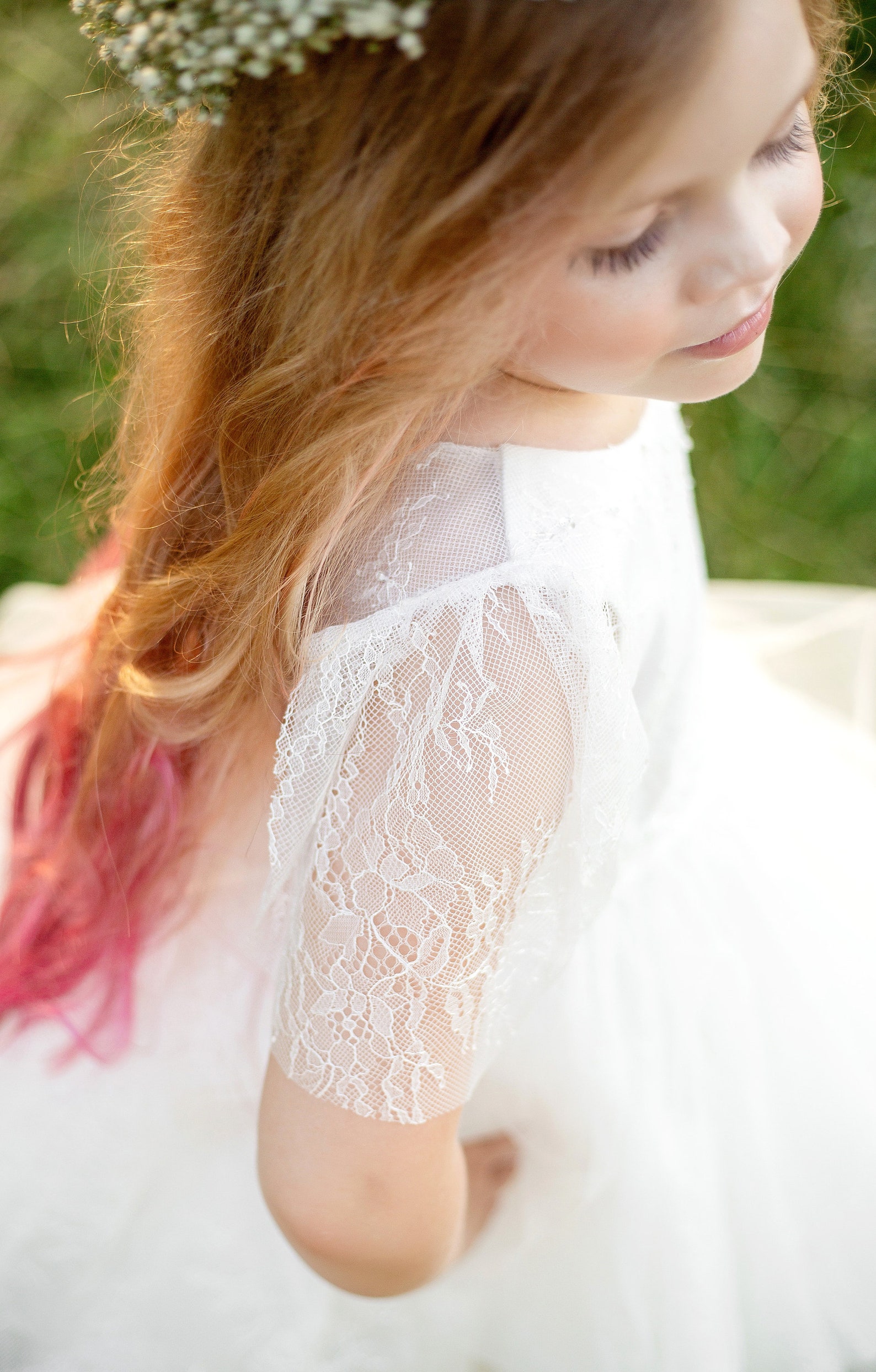 White flower girl dress flower girl dress lace flower girl Etsy