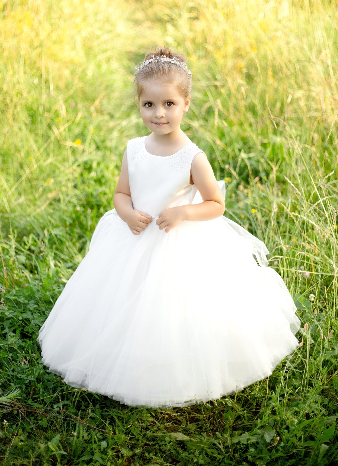 Long Dress Flower Girl Flower Girl Dress Lace Flower Girl Etsy