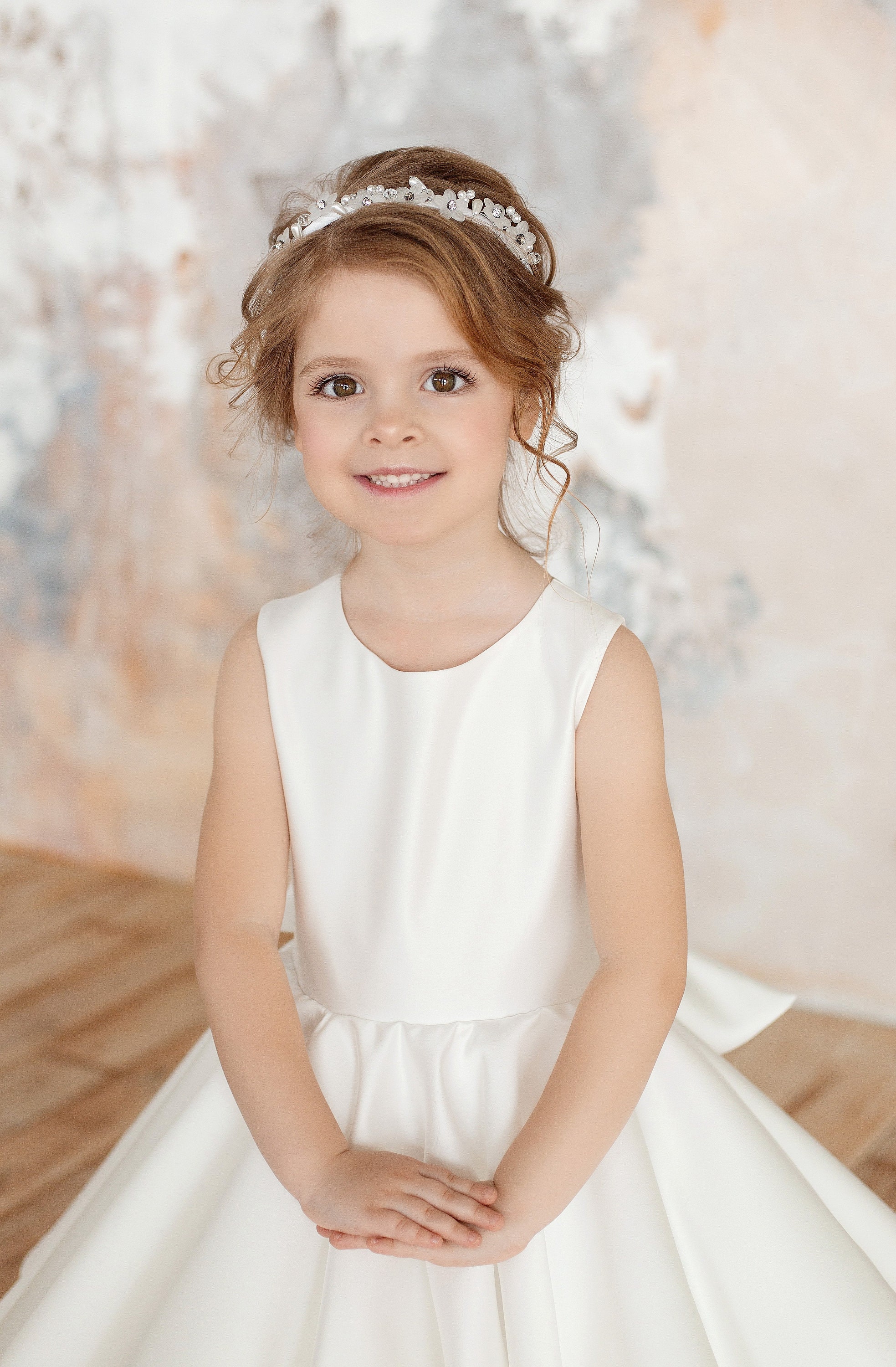 Satin Flower Girl Dress Flower Girl Dress Simple Flower Girl Etsy