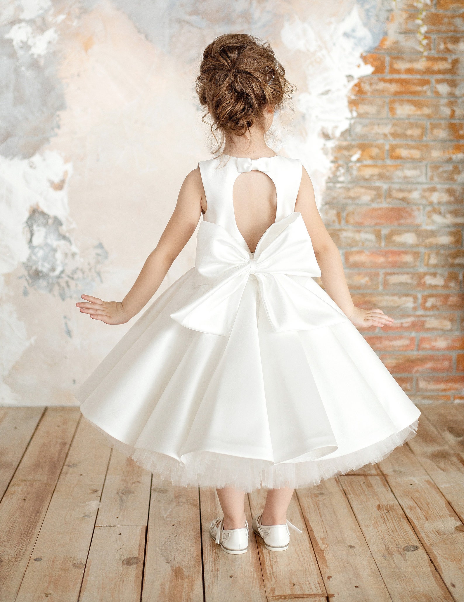 Satin flower girl dress flower girl dress simple flower girl Etsy