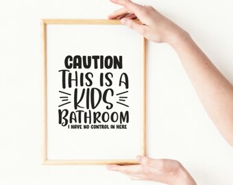 Funny Kids Bathroom Print