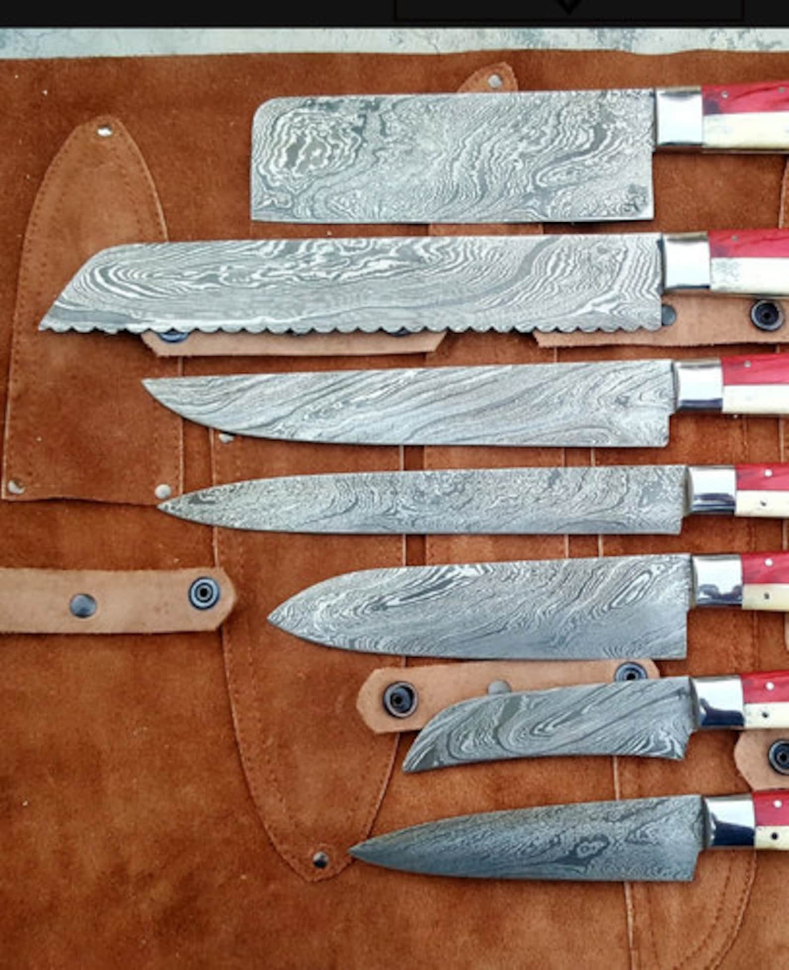 Custom Handmade Kitchen Knives Set of 7 Chef Steel knives Etsy