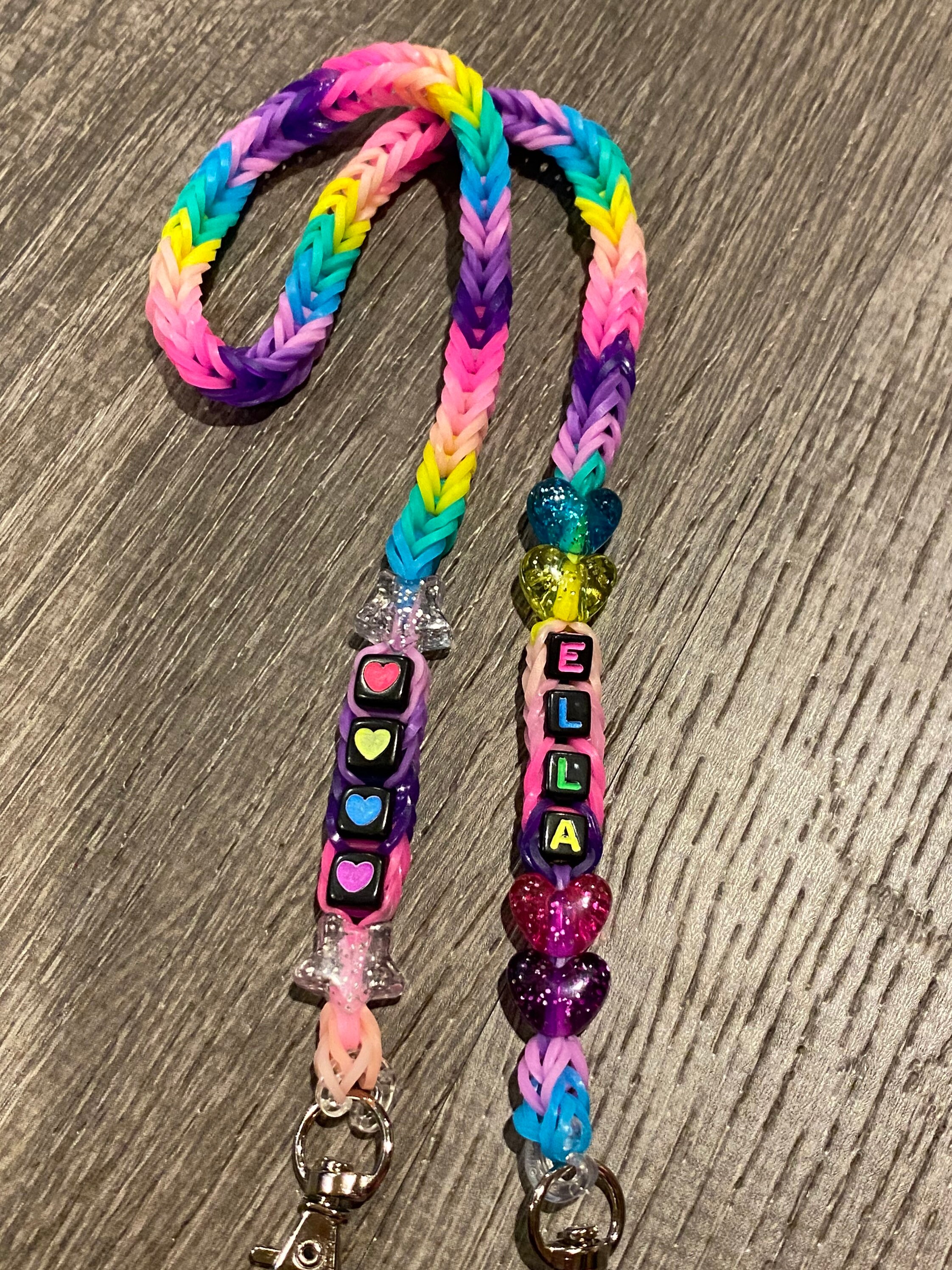 Rainbow Loom personalized mask lanyard Etsy