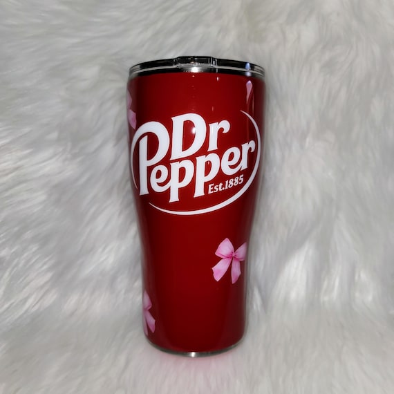 20 oz Curve Dr. Pepper Pink Ribbon Tumbler