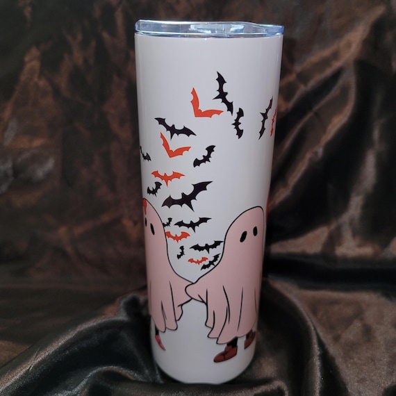 Boo Things - Adorable Ghost Couple Holding Hands 20 oz sublimated stainless steel tumbler