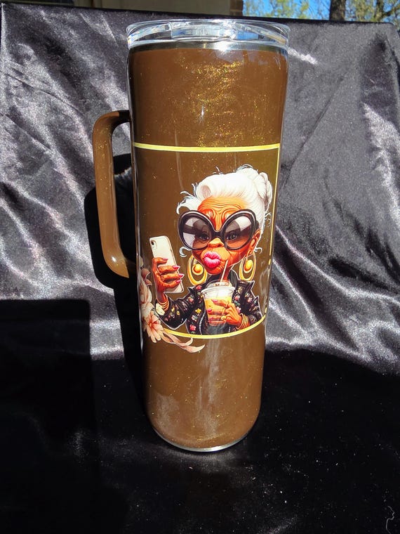 Texting w Granny 20 oz Stainless Steel Tumbler w Handle