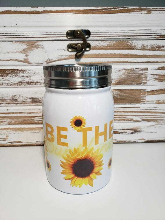 17 Ounce Sublimated Mason Jar Tumbler - Bee the Sunshine