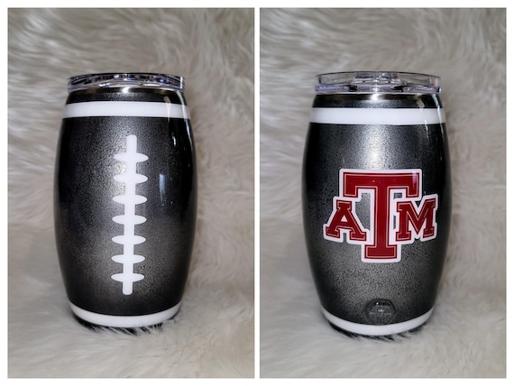 Gig Em 15 oz Stainless Steel Football Tumbler