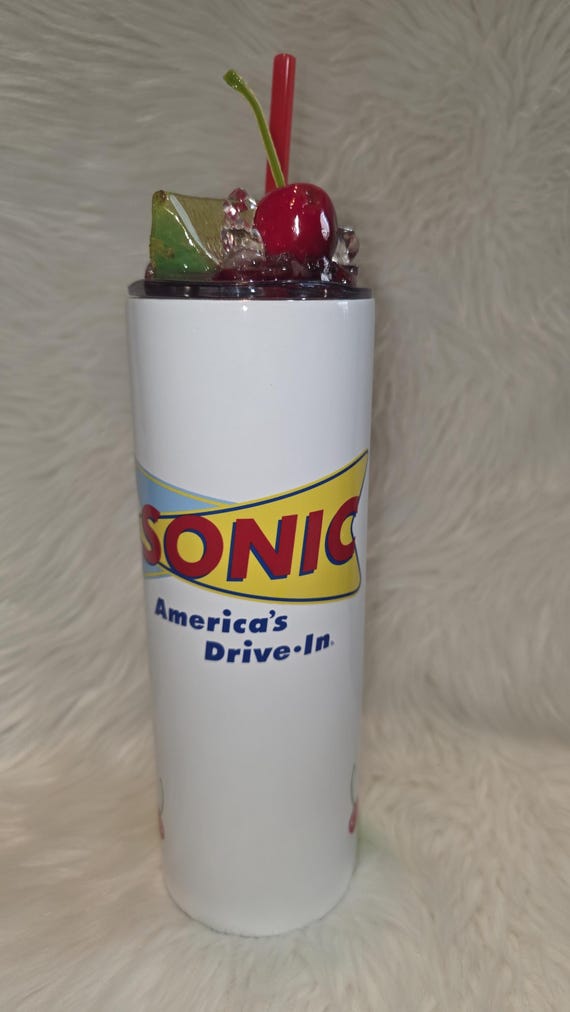 20 oz Sonic Stainless Steel Tumbler with Cherry Limeade Ice Topper