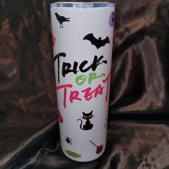 Fun Trick or Treat Halloween 20 oz sublimated stainless steel tumbler