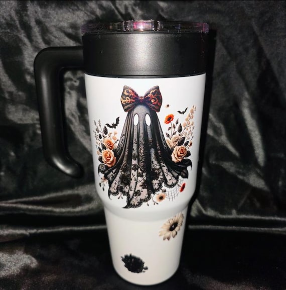 30 oz Gothic Ghost Tumbler with Handle