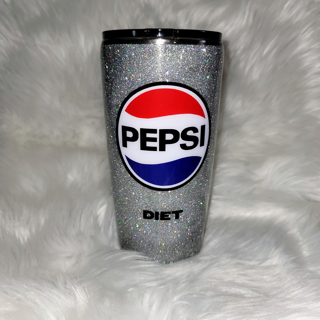 20 Oz Traditional Diet Pepsi Tumbler With Sparkly Glitter - Etsy
