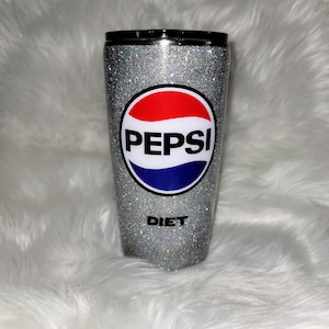 20 oz Traditional Diet Pepsi Tumbler with Sparkly Glitter