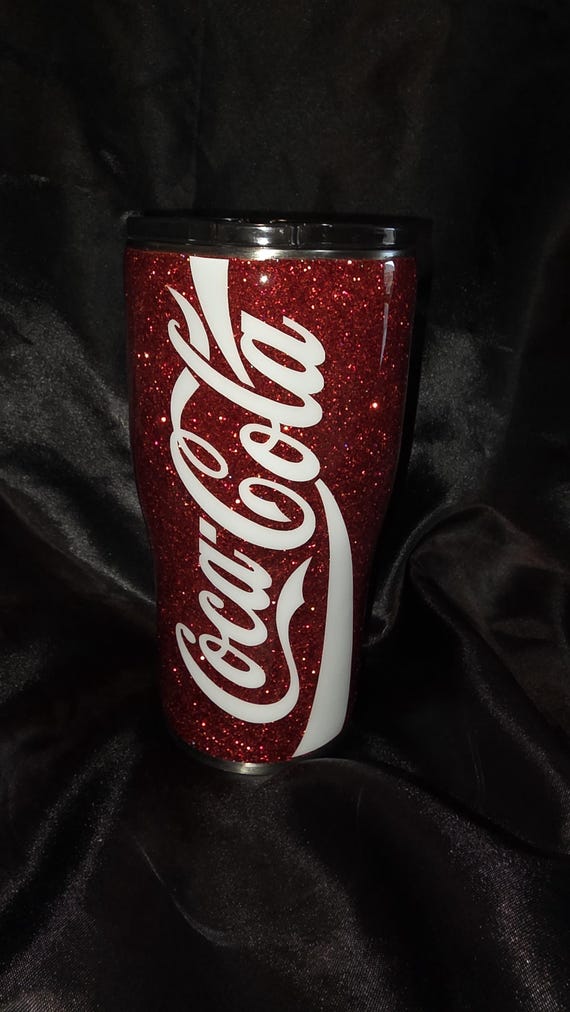 20 oz Curved CocaCola Have A Coke And A Smile Stainless Steel Tumbler with Glitter