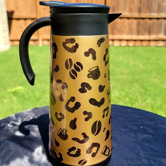 Coffee Bean Leopard Print Hot Pot - 32 ounce Coffee Pot